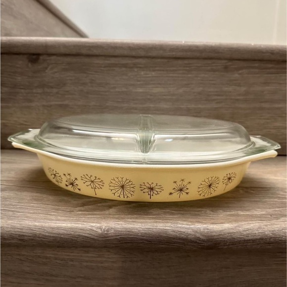 Pyrex Other - Vintage Pyrex “Dandelion Duet” promotional divided casserole